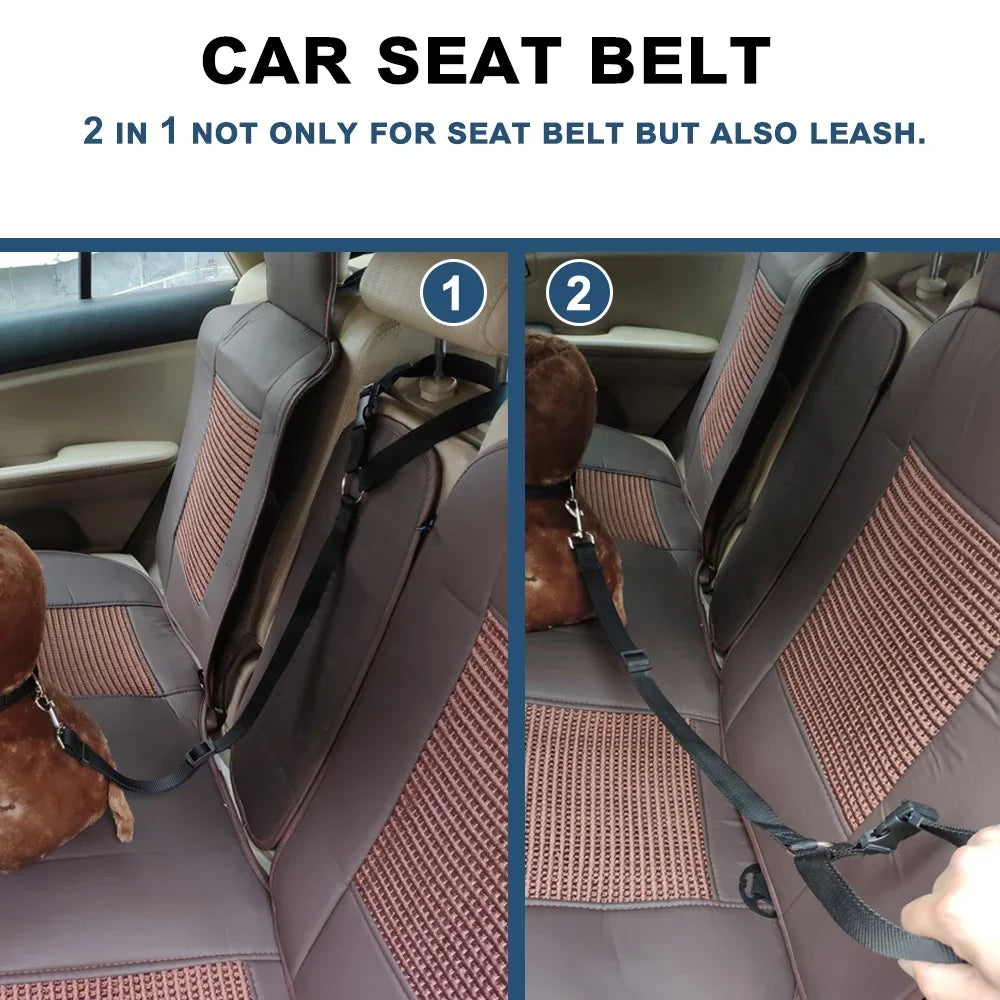 Dog Car Seat Belt & Lead 2-in-1 | Adjustable | EU Legal