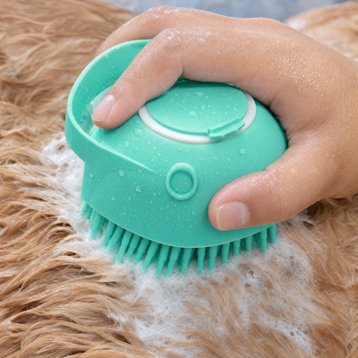 Silicone Dog Bath Brush | Shampoo Massager & De-Shed