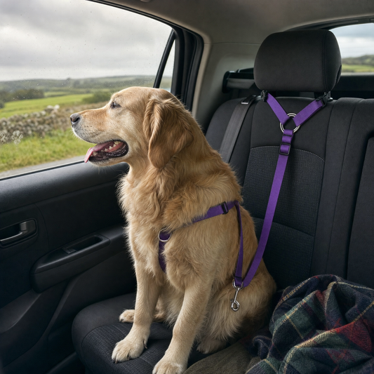 Dog Car Seat Belt & Lead 2-in-1 | Adjustable | EU Legal