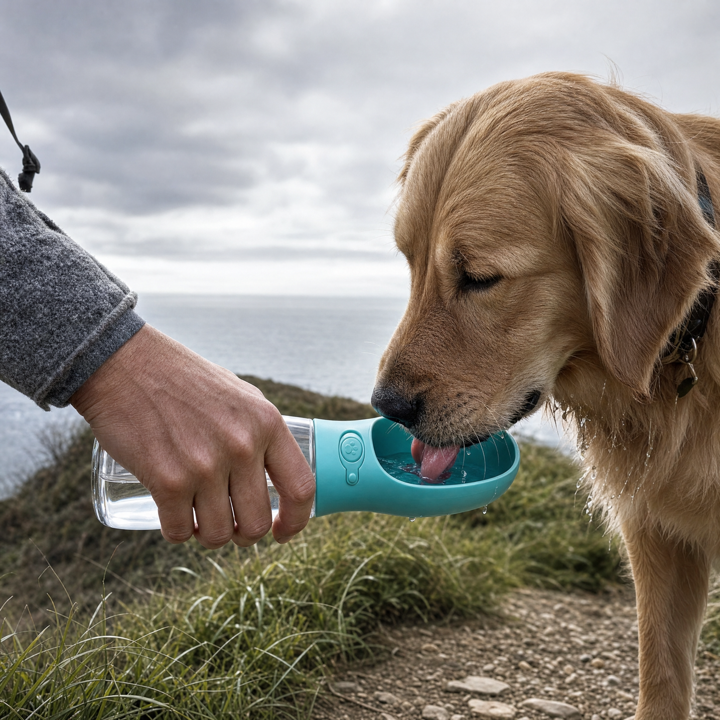 Dog Travel Water Bottle with Drinking Cup | Leakproof