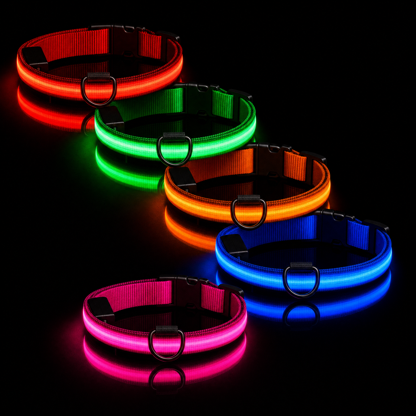 LED Dog Collar USB Rechargeable | Night Safety Flashing Light