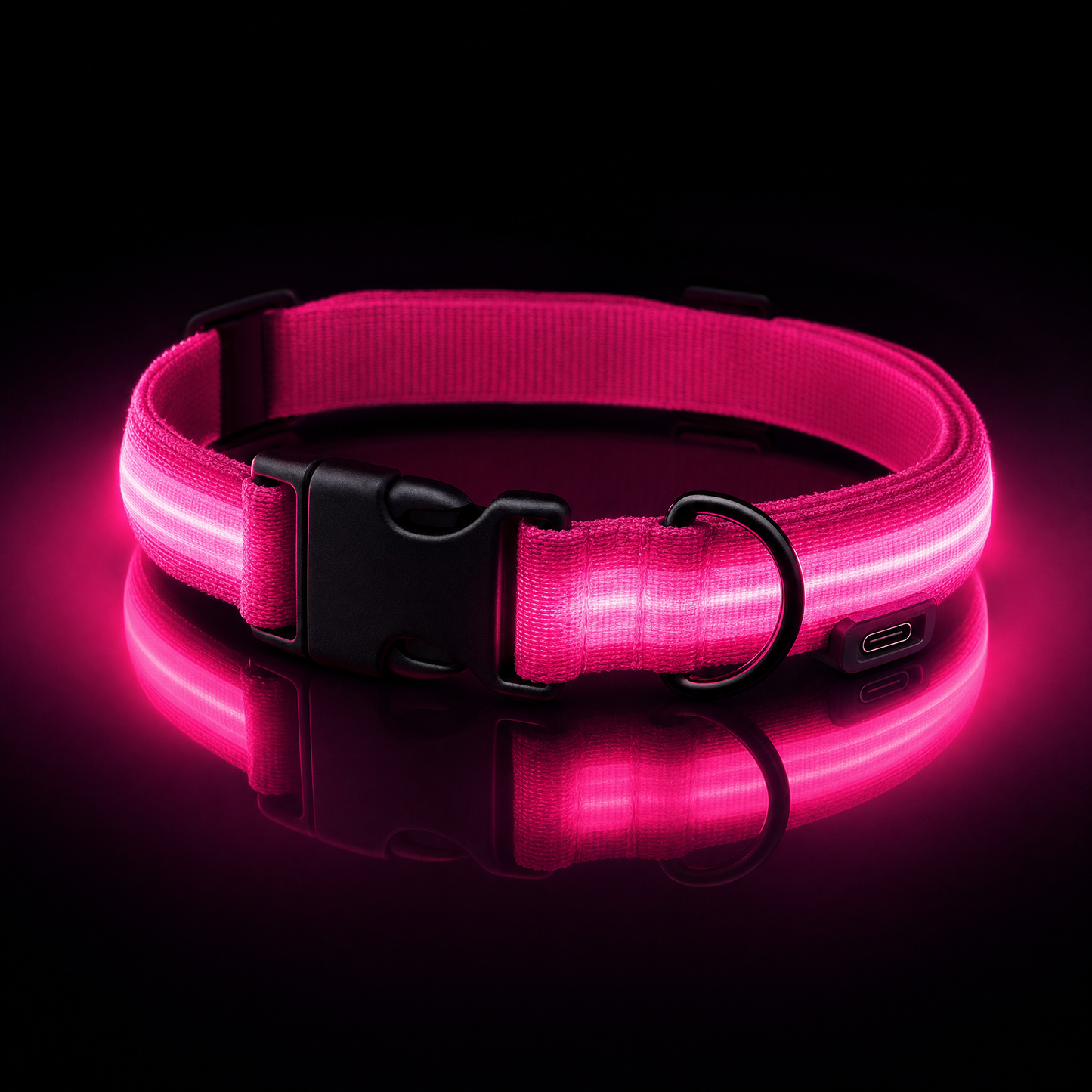 LED Dog Collar USB Rechargeable | Night Safety Flashing Light